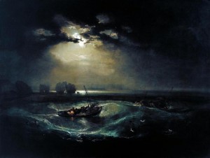 La Luna nellarte - Pescatori in mare di William Turner